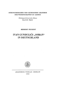 Cover image: Ivan Gundulić „Osman“ in Deutschland 1st edition 9783112726242