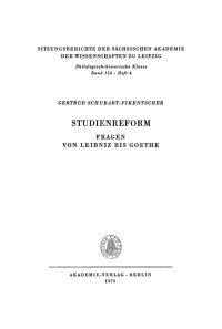 Imagen de portada: Studienreform 1st edition 9783112726501