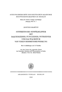 Imagen de portada: Synthetische Senfölbildner mit bakterizider, fungizider, nutritiver und das Wachstum von Viren hemmender Wirkung 1st edition 9783112726648