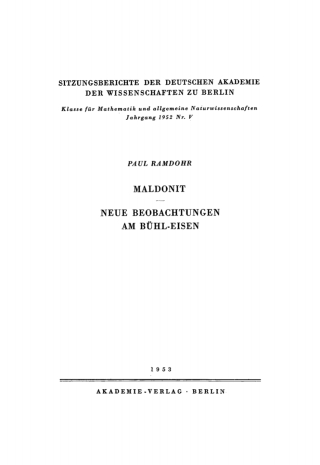 Cover image: Maldonit 1st edition 9783112726686