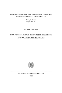 Imagen de portada: Kompensatorisch-Adaptative Prozesse in biologischer Hinsicht 1st edition 9783112726907