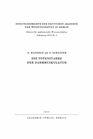 Cover image: Die Totenstarre der Darmmuskulatur 1st edition 9783112727126