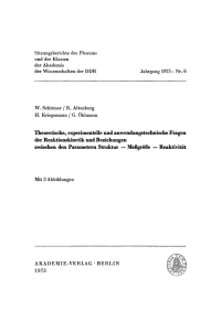 Cover image: Theoretische, experimentelle und anwendungstechnische Fragen der Reaktionskinetik und Beziehungen zwischen den Parametern Struktur – Meßgröße – Reaktivität 1st edition 9783112727287