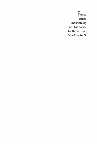 Imagen de portada: Das Neue 1st edition 9783112728581