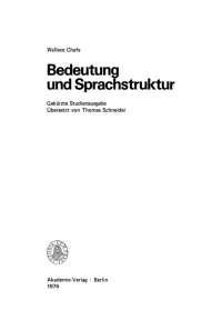 Cover image: Bedeutung und Sprachstruktur 1st edition 9783112728741