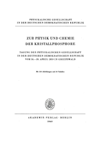 Cover image: Tagung der Physikalischen Gesellschaft in der Deutschen Demokratischen Republik vom 26.–29. April 1959 in Greifswald 1st edition 9783112729205