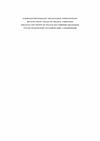صورة الغلاف: Schmelzpunkttabellen organischer Verbindungen 2nd edition 9783112729328