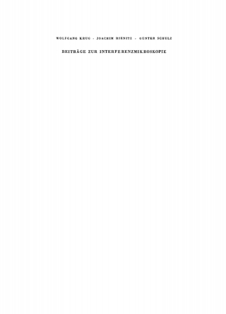 Titelbild: Beiträge zur Interferenzmikroskopie 1st edition 9783112729809