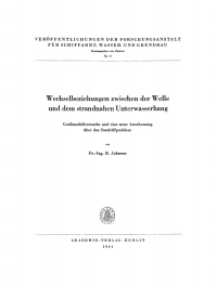 Cover image: Wechselbeziehungen zwischen der Welle und dem strandnahen Unterwasserhang 1st edition 9783112730140