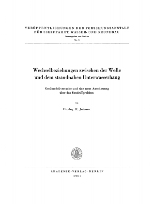 Omslagafbeelding: Wechselbeziehungen zwischen der Welle und dem strandnahen Unterwasserhang 1st edition 9783112730140