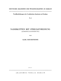 Titelbild: Nadirketten mit Streckenmessung 1st edition 9783112730263