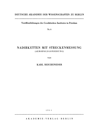 Cover image: Nadirketten mit Streckenmessung 1st edition 9783112730263