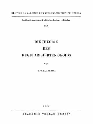 Cover image: Die Theorie des regularisierten Geoids 1st edition 9783112730324