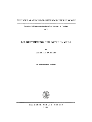 Titelbild: Die Bestimmung der Lotkrümmung 1st edition 9783112730560