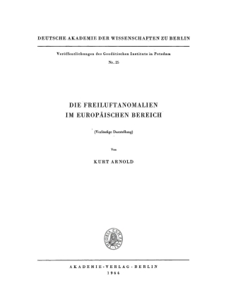 Imagen de portada: Die Freiluftanomalien im Europäischen Bereich 1st edition 9783112730621