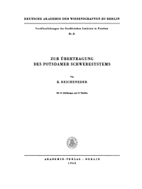 صورة الغلاف: Zur Übertragung des Potsdamer Schweresystems 1st edition 9783112730669