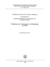 Cover image: Verhältnisse der Lufttemperatur im Mittelgebirge der DDR 1st edition 9783112731406