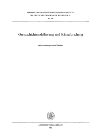 Cover image: Grenzschichtmodellierung und Klimaforschung 1st edition 9783112731420