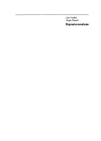 Cover image: Signaturanalyse 1st edition 9783112731826