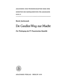 Cover image: De Gaulles Weg zur Macht 1st edition 9783112732847