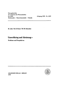 Cover image: Umweltkrieg und Abrüstung 1st edition 9783112732946