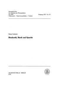 Imagen de portada: Bioakustik, Musik und Sprache 1st edition 9783112732960