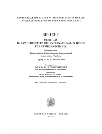 Cover image: Bericht über das 10. Ländertreffen des Internationalen Büros für Gebirgsmechanik 1st edition 9783112733288