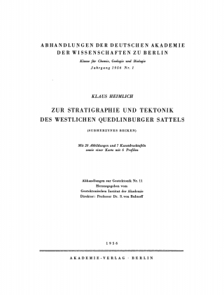Omslagafbeelding: Zur Stratigraphie und Tektonik des westlichen Quedlinburger Sattels 1st edition 9783112733509