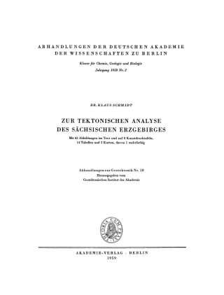 Imagen de portada: Zur tektonischen Analyse des sächsischen Erzgebirges 1st edition 9783112733745