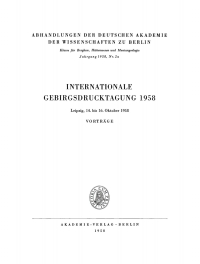 Imagen de portada: Internationale Gebirgsdrucktagung 1958 1st edition 9783112733882