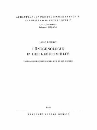 Titelbild: Röntgenologie in der Geburtshilfe 1st edition 9783112734025