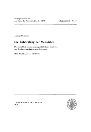 Cover image: Die Entwicklung der Menschheit 1st edition 9783112736920