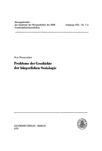 Cover image: Probleme der Geschichte der bürgerlichen Soziologie 1st edition 9783112737125