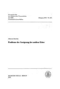 Imagen de portada: Probleme der Aneignung des antiken Erbes 1st edition 9783112737323