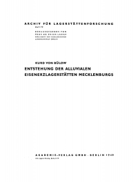 Imagen de portada: Entstehung der Alluvialen Eisenerzlagerstätten Mecklenburgs 1st edition 9783112737569