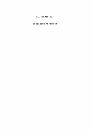 صورة الغلاف: Boolesche Algebren 1st edition 9783112737781