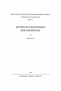 Cover image: Entwicklungsphasen der Geophysik 1st edition 9783112738245