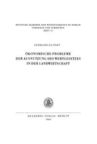 表紙画像: Ökonomische Probleme der Ausnutzung des Wertgesetzes in der Landwirtschaft 1st edition 9783112738405