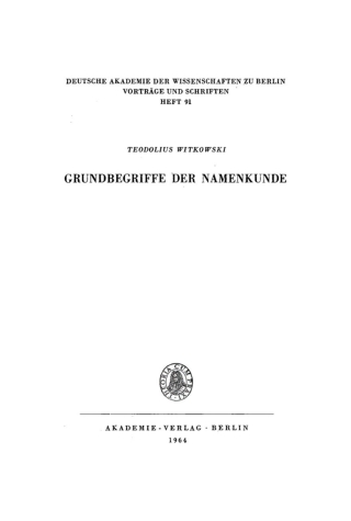 Omslagafbeelding: Grundbegriffe der Namenkunde 1st edition 9783112738580
