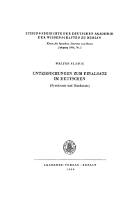 Cover image: Untersuchungen zum Finalsatz im Deutschen 1st edition 9783112738788