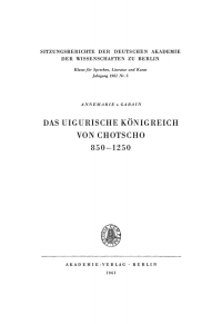 Imagen de portada: Das uigurische Königreich von Chotscho 850–1250 1st edition 9783112738825