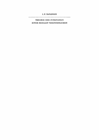 Cover image: Theorie der Funktionen einer Reellen Veränderlichen 1st edition 9783112739747