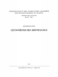 صورة الغلاف: Leitwörter des Minnesangs 1st edition 9783112741788