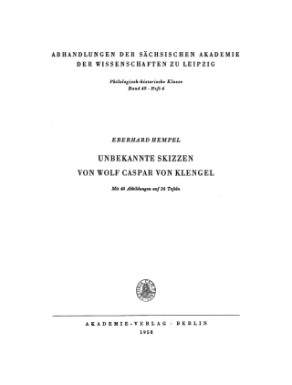 Immagine di copertina: Unbekannte Skizzen von Wolf Caspar von Klengel 1st edition 9783112741825