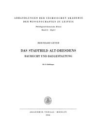 Cover image: Das Stadtbild Alt-Dresdens 1st edition 9783112741863