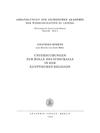 Omslagafbeelding: Untersuchungen zur Rolle des Schicksals in der ägyptischen Religion 1st edition 9783112741900