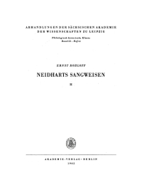 Imagen de portada: Neidharts Sangweisen II 1st edition 9783112741962