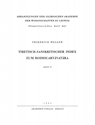 صورة الغلاف: Tibetisch-sanskritischer Index zum Bodhicaryāvatāra, II 1st edition 9783112742068