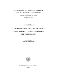 Cover image: Vergleichende Untersuchungen über das Skelettmuskelsystem der Chilopoden 1st edition 9783112742327