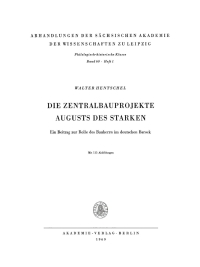 Imagen de portada: Die Zentralbauprojekte Augusts des Starken 1st edition 9783112742686